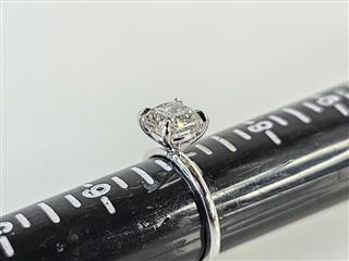 14K White Gold H VS1 2.11 CT Lab Created Cushion Diamond Ring